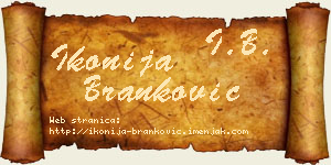 Ikonija Branković vizit kartica